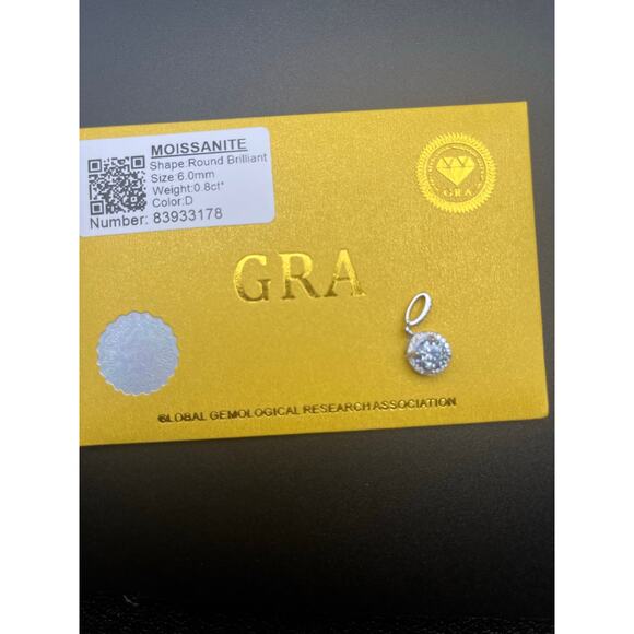 Elegant 0.8ct Moissanite Pendant, GRA Certified – No Chain - Picture 2 of 2